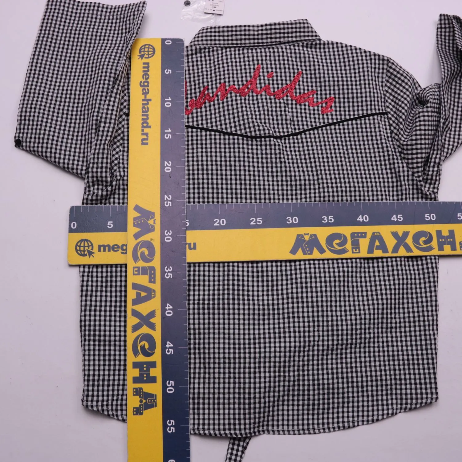 Женская рубашка Etam в чёрно-белую клетку, размер 46 (M)